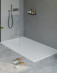 Receveur de douche en fonte minérale LAVOA - Blanc mat - Dimensions au choix