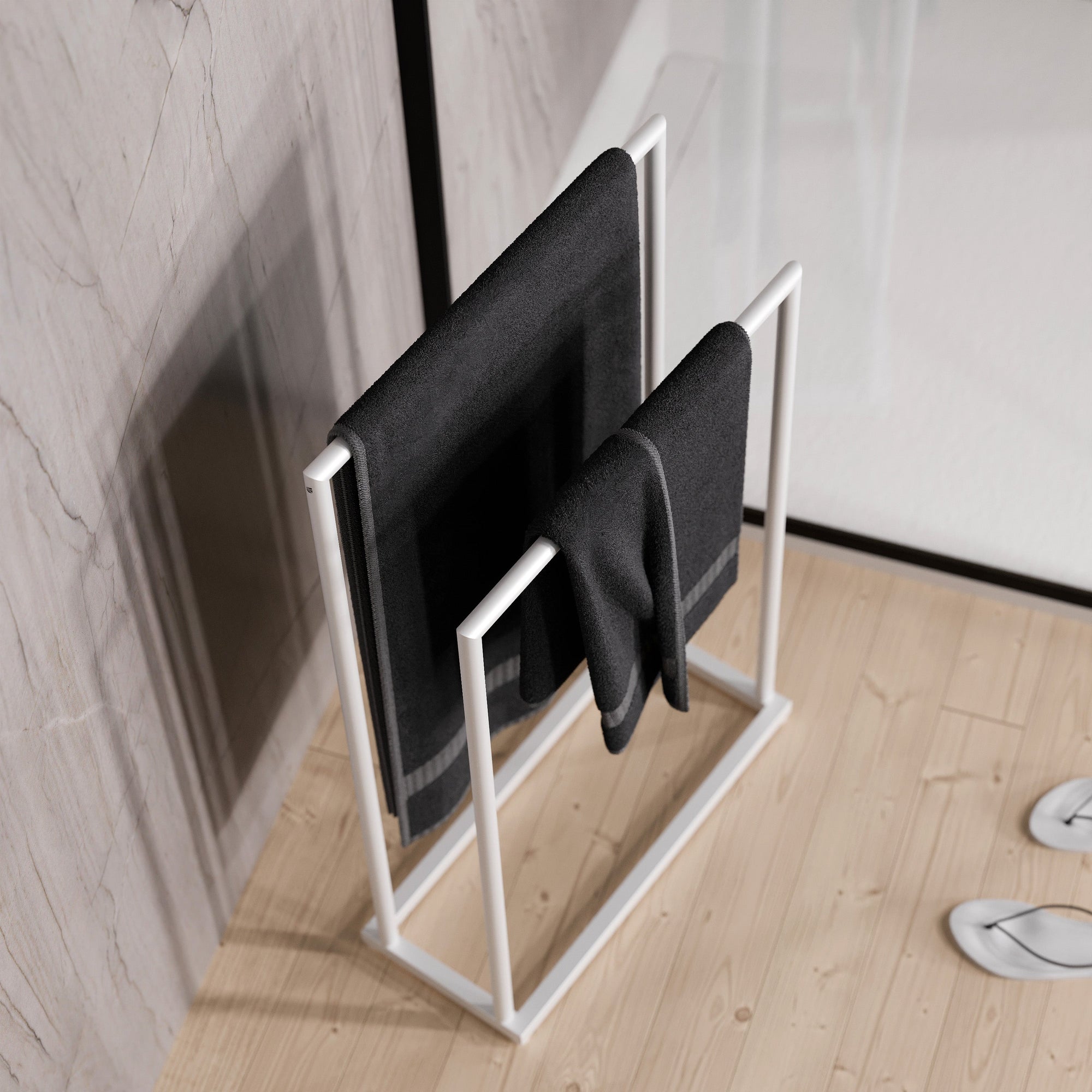 Porte-serviettes OLA - Acier - 50 x 21 x 82 cm - Rond - couleur au choix