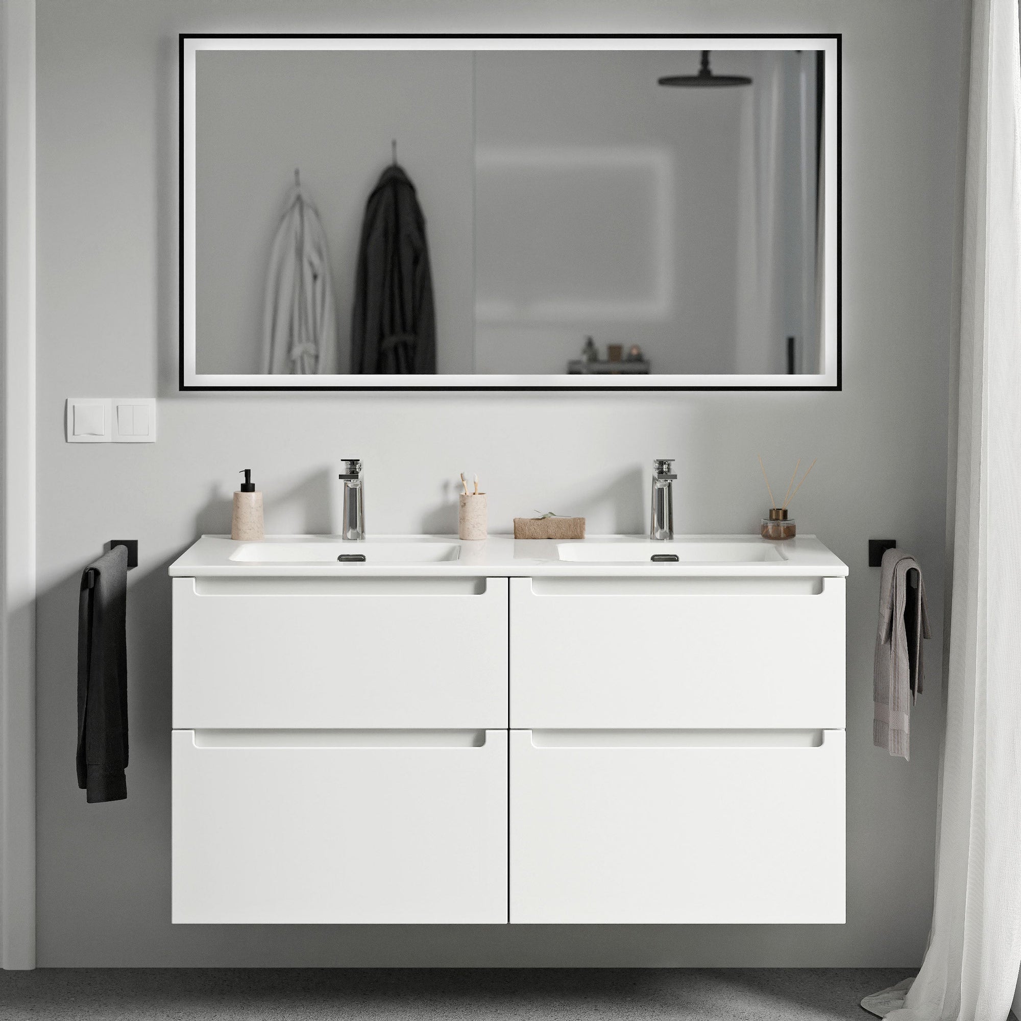 Ensemble de meubles de salle de bain VIREO 120 cm avec double vasque