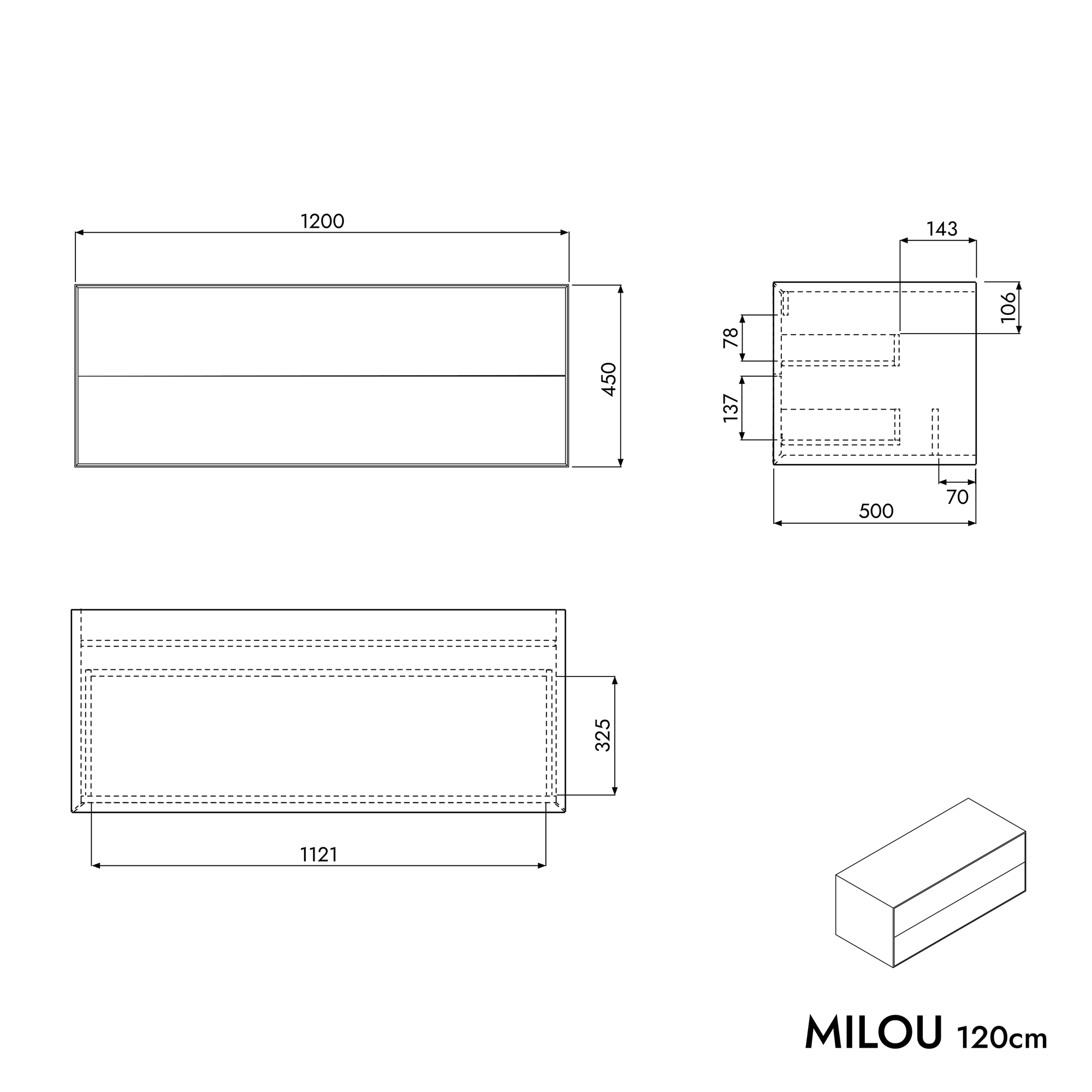 Meuble salle de bain MILOU 120 cm
