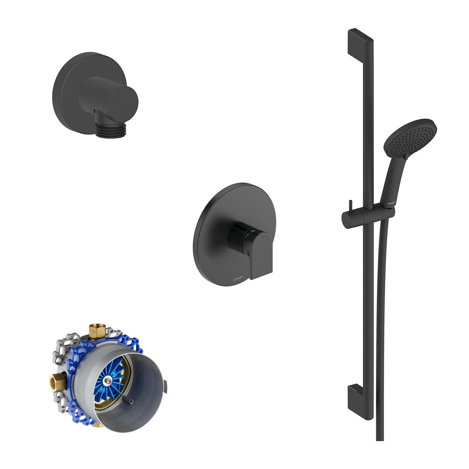 Robinetterie de douche encastrée Duravit Tulum avec douchette