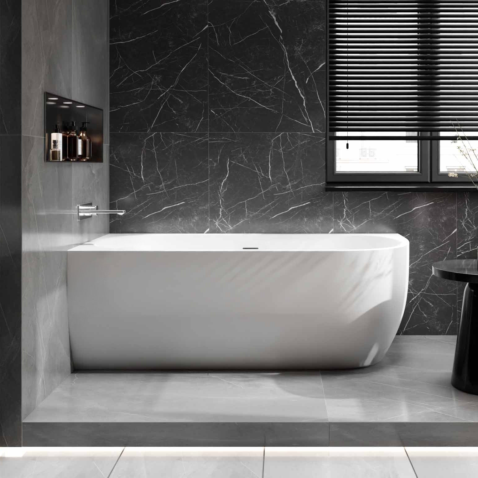 Baignoire d'angle semi-îlot LENA CORNER