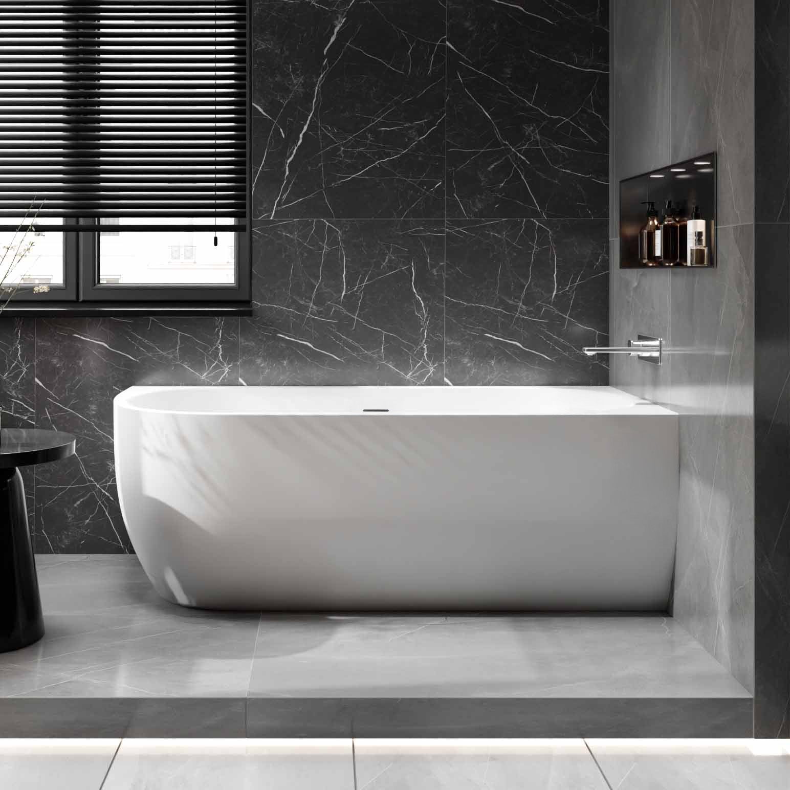 Baignoire d'angle semi-îlot LENA CORNER