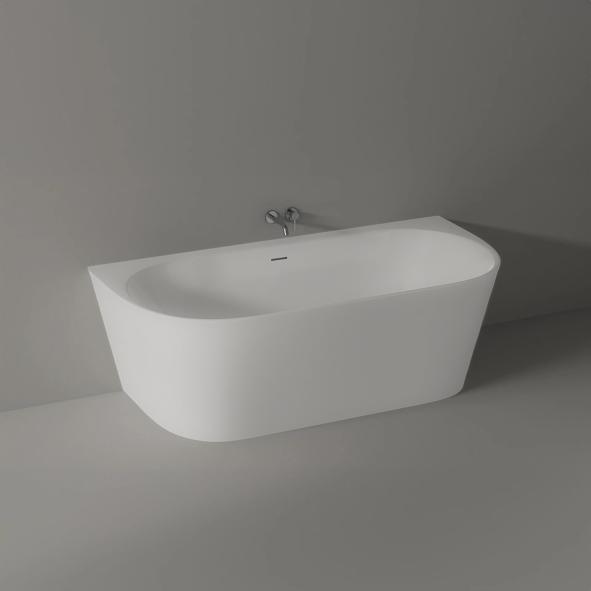 Baignoire semi-îlot NORA acrylique blanc mat - 170 x 80 cm