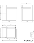 Ensemble de meubles de salle de bain pour WC invités COMPACT 45 cm avec lavabo