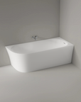 Baignoire d'angle semi-îlot NORA CORNER acrylique blanc mat