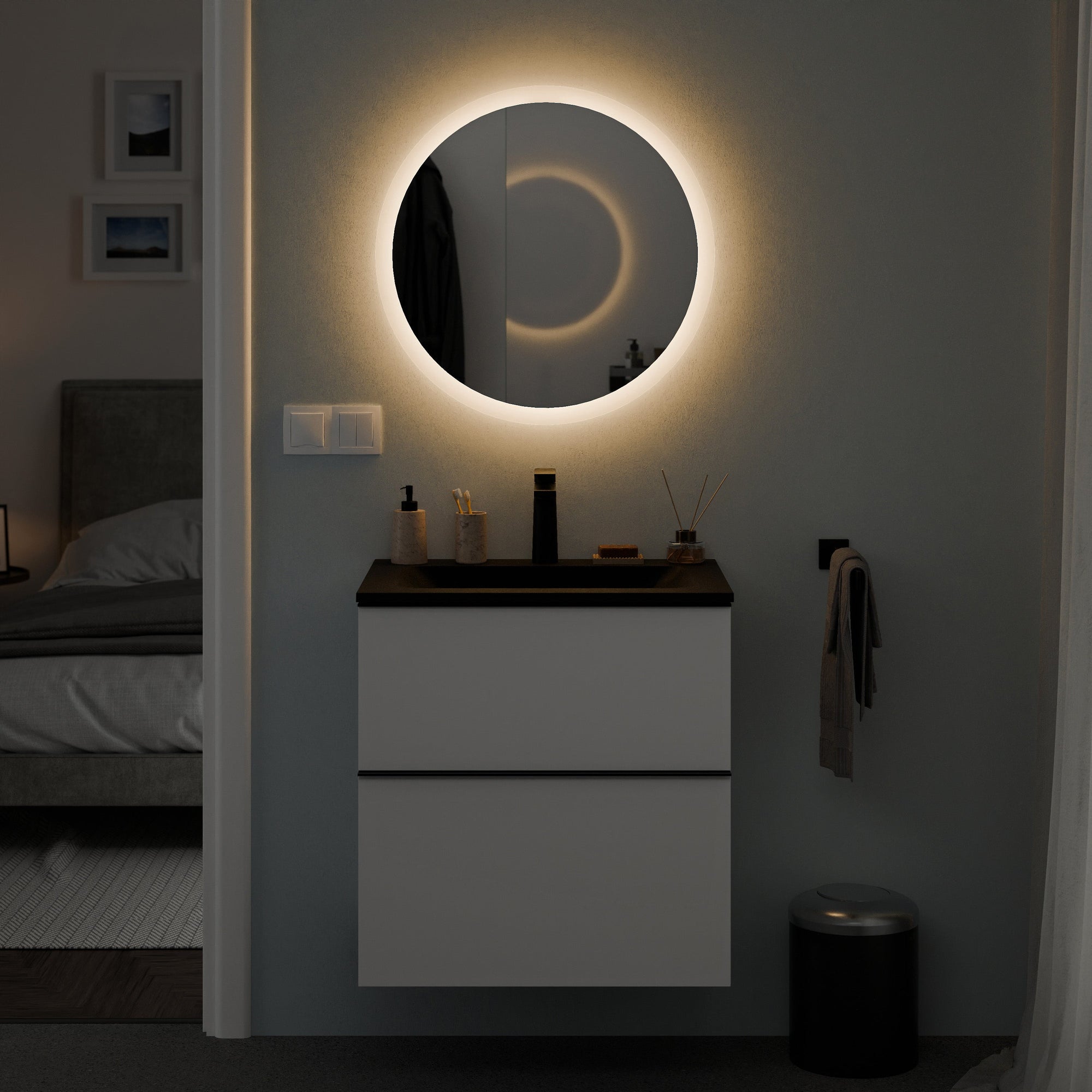 Ensemble de meubles de salle de bains COMPACT 45 cm avec lavabo