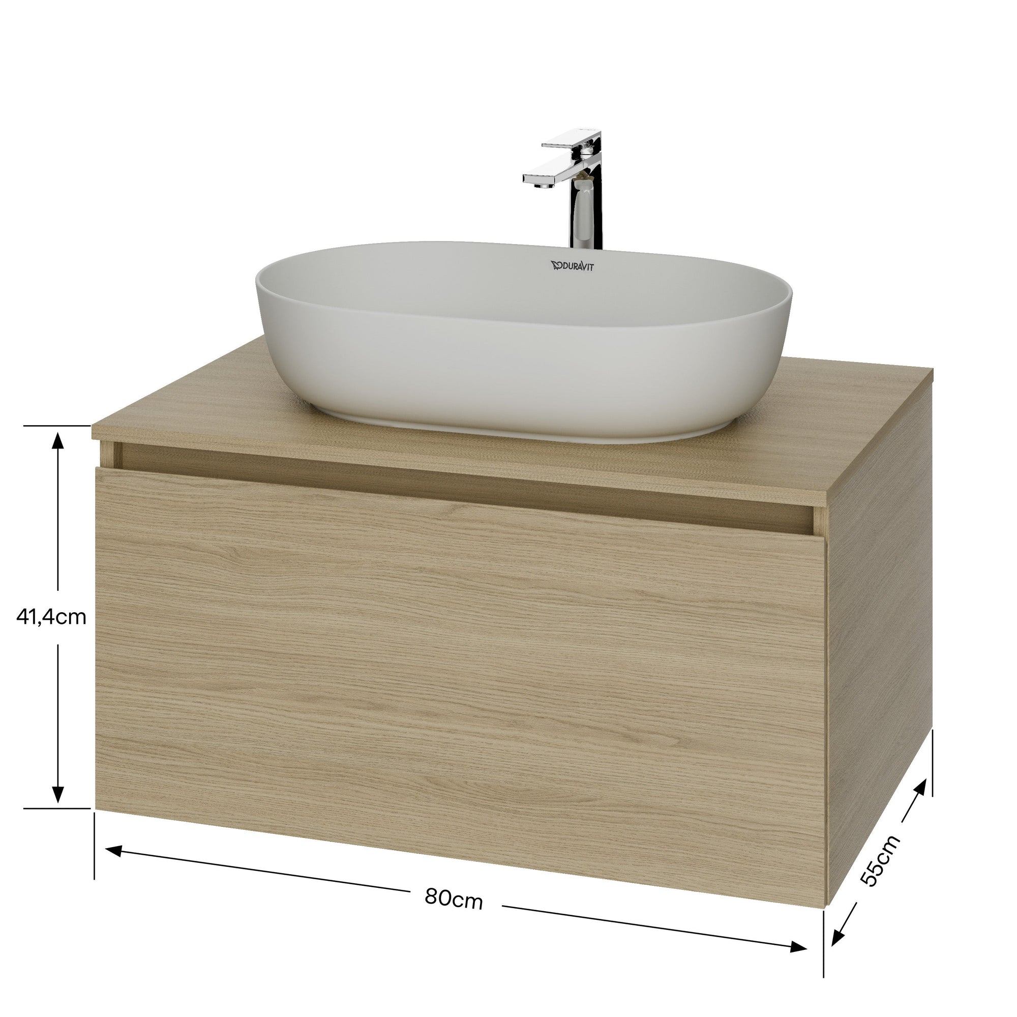 Duravit Vellora Meuble sous-lavabo sur console 80 cm