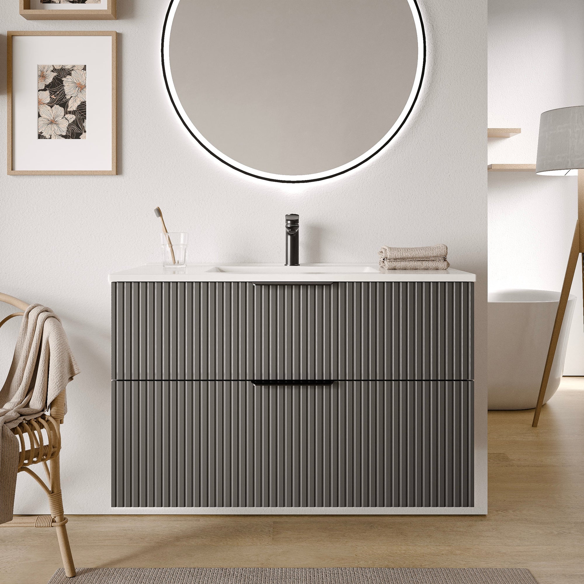 Ensemble de meubles de salle de bain TIM 100 cm avec lavabo