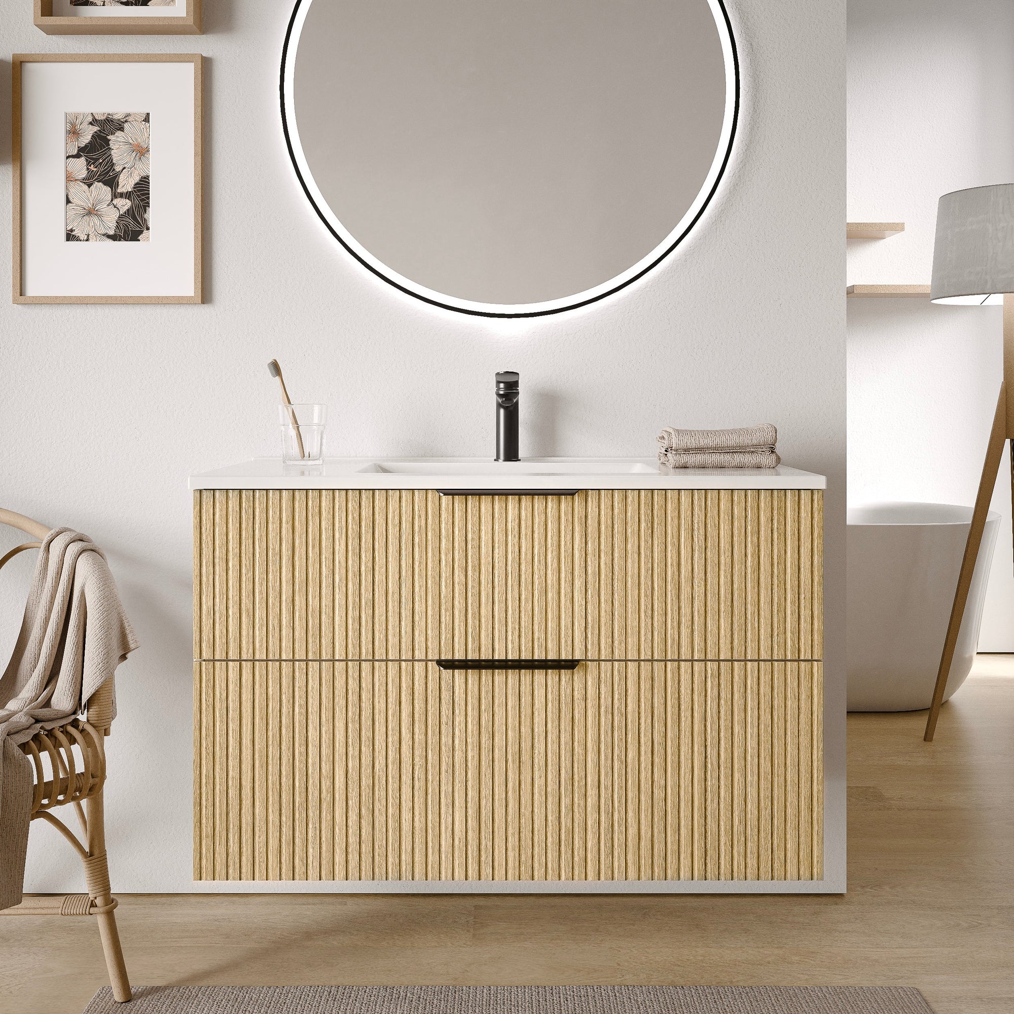 Ensemble de meubles de salle de bain TIM 100 cm avec lavabo