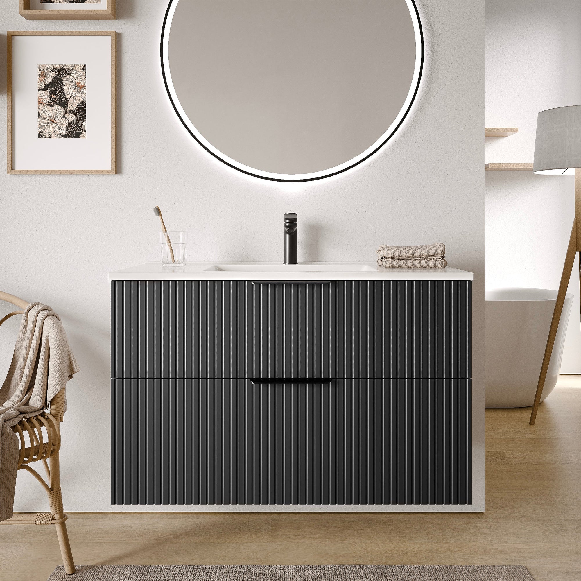 Ensemble de meubles de salle de bain TIM 100 cm avec lavabo