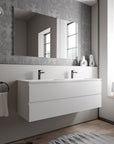 Meuble salle de bain AVA 160 cm - avec vasque en fonte minérale CREAM - couleur au choix