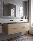 Meuble salle de bain AVA 160 cm - avec vasque en fonte minérale CREAM - couleur au choix