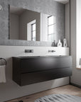 Meuble salle de bain AVA 160 cm - avec vasque en fonte minérale CREAM - couleur au choix