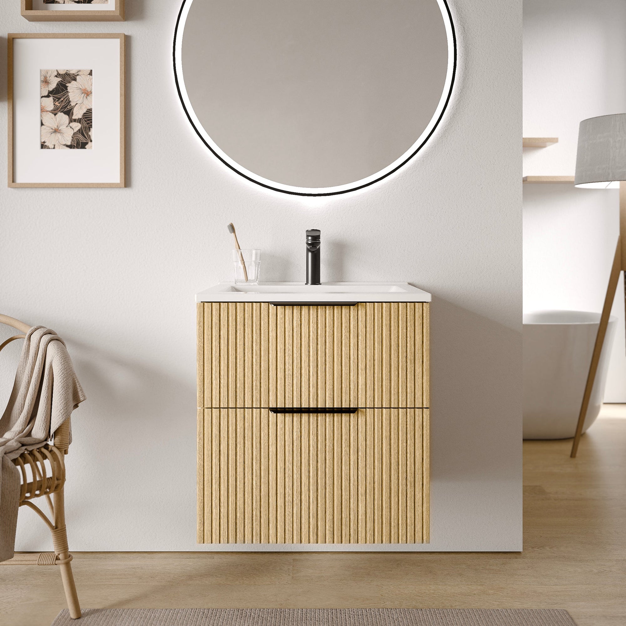 Ensemble de meubles de salle de bain TIM 60 cm avec lavabo