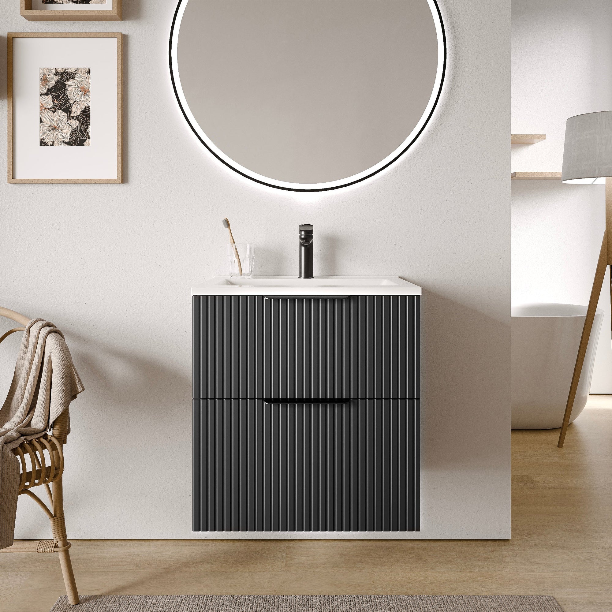 Ensemble de meubles de salle de bain TIM 60 cm avec lavabo
