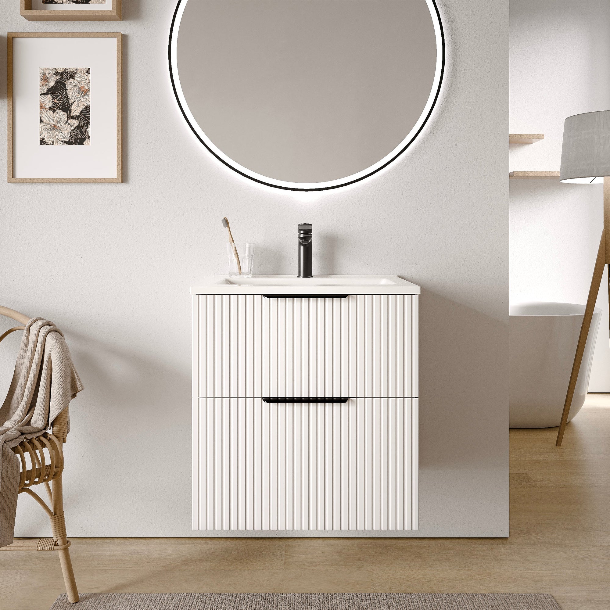 Ensemble de meubles de salle de bain TIM 60 cm avec lavabo