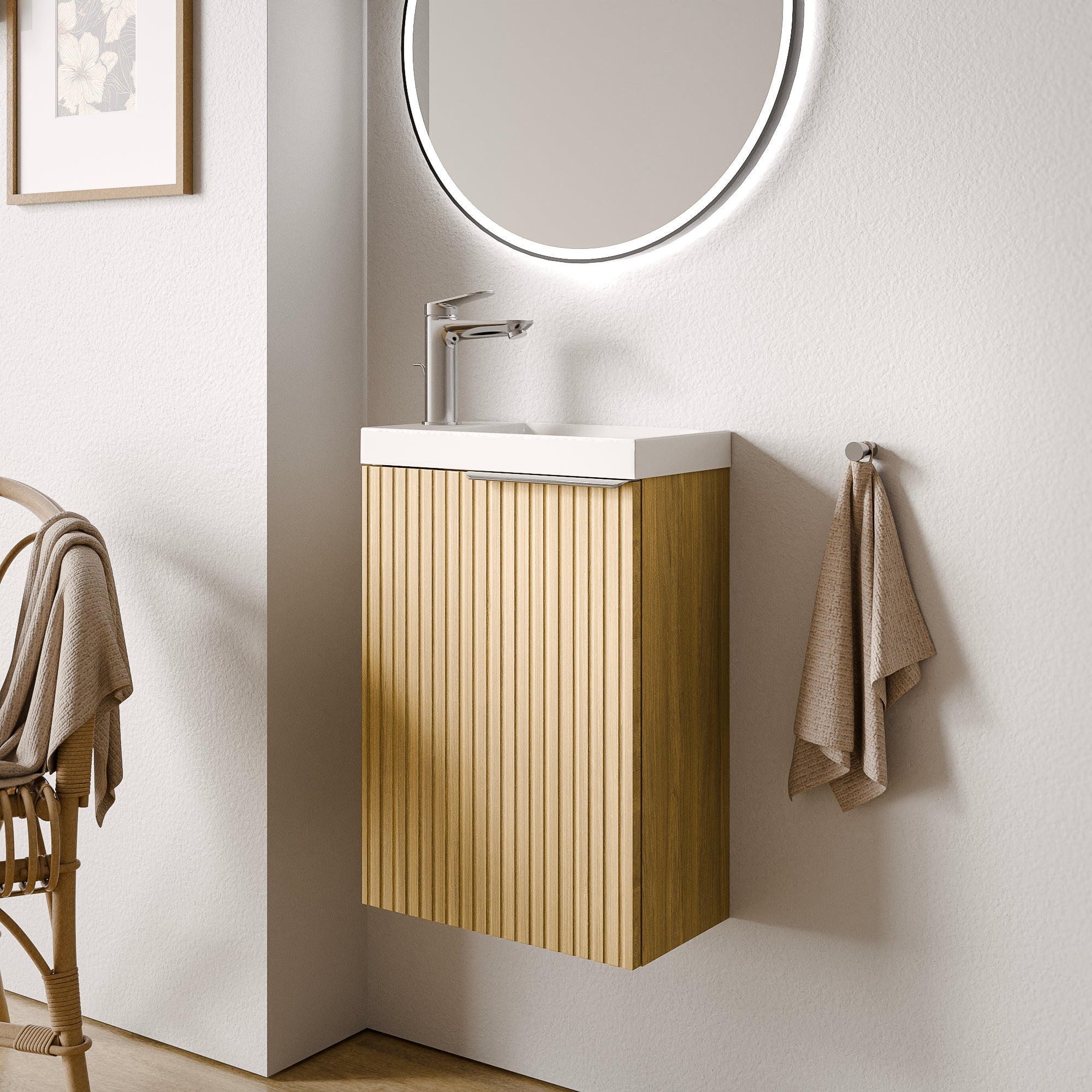 Ensemble de meubles de salle de bain WC invités TIM 40 cm avec lavabo