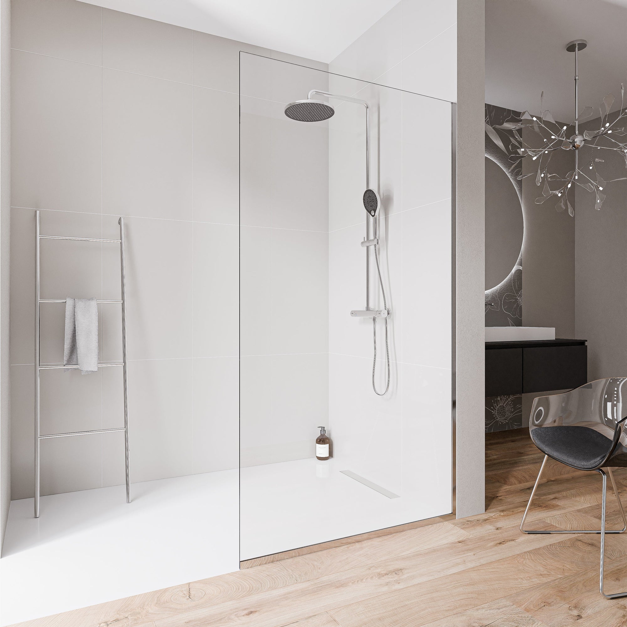Paroi de douche à l'italienne EX102-2 - Verre nano 10 mm