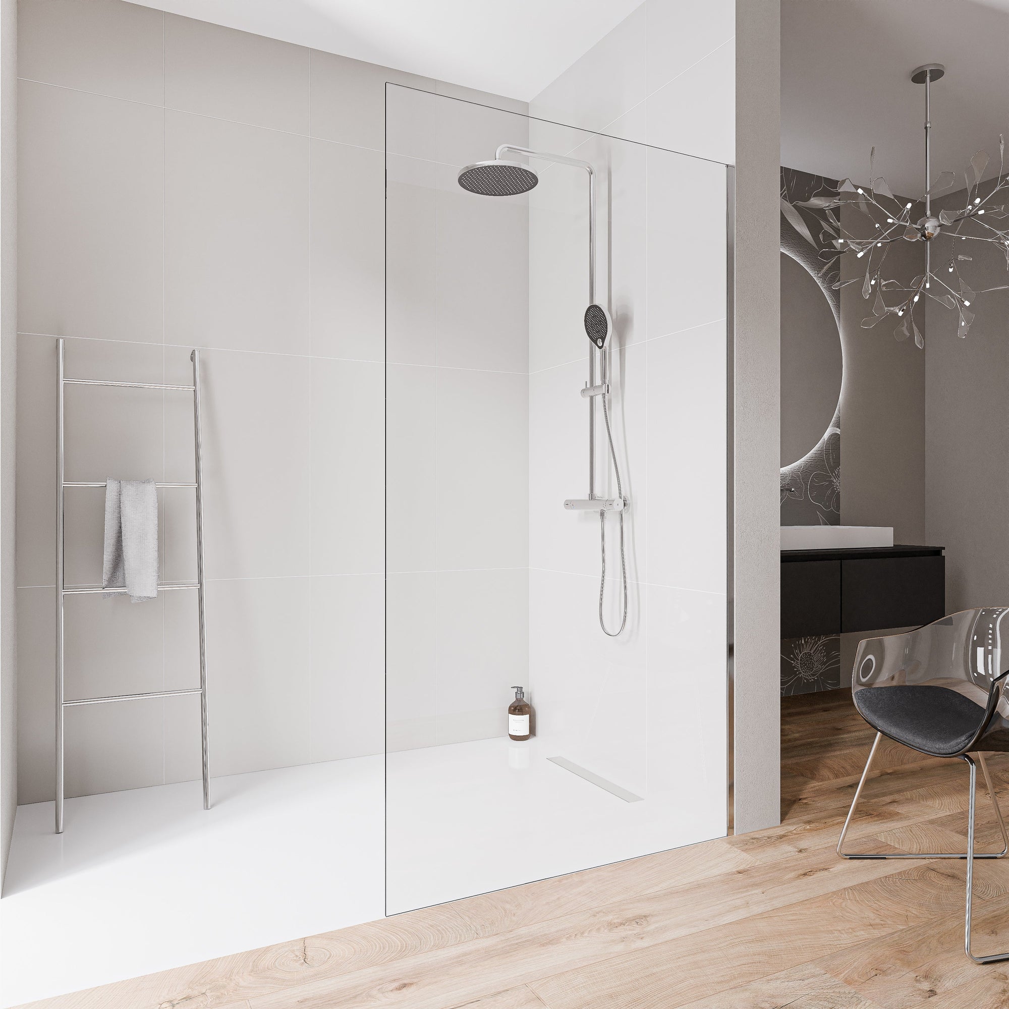 Paroi de douche à l'italienne EX102-2 - Verre nano 10 mm