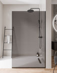 Paroi de douche à l'italienne EX102 - Verre nano 10 mm gris fumé