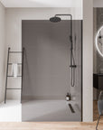 Paroi de douche à l'italienne EX102 - Verre nano 10 mm gris fumé