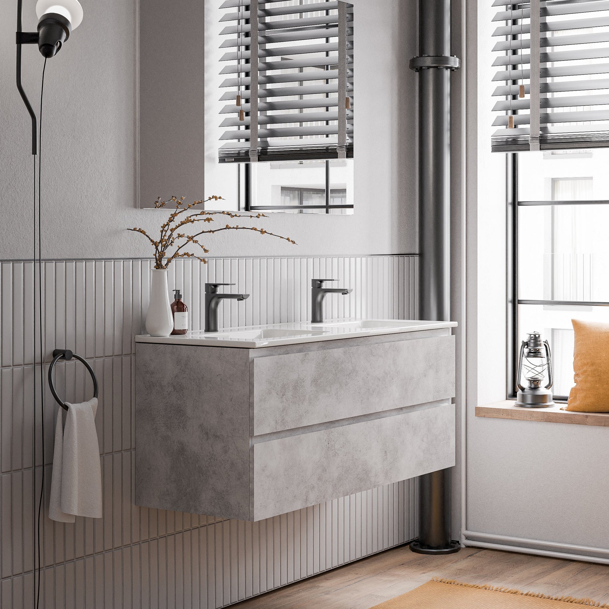 Ensemble de meubles de salle de bain AVA 120 cm avec lavabo