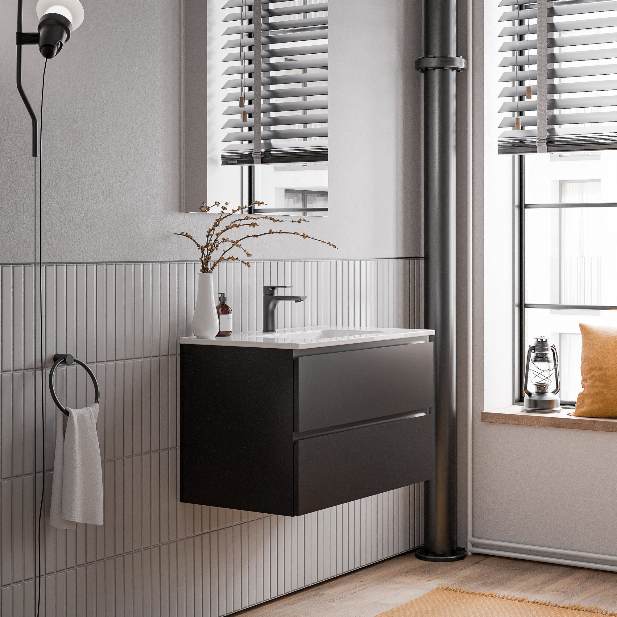 Ensemble de meubles de salle de bains AVA 80 cm avec lavabo