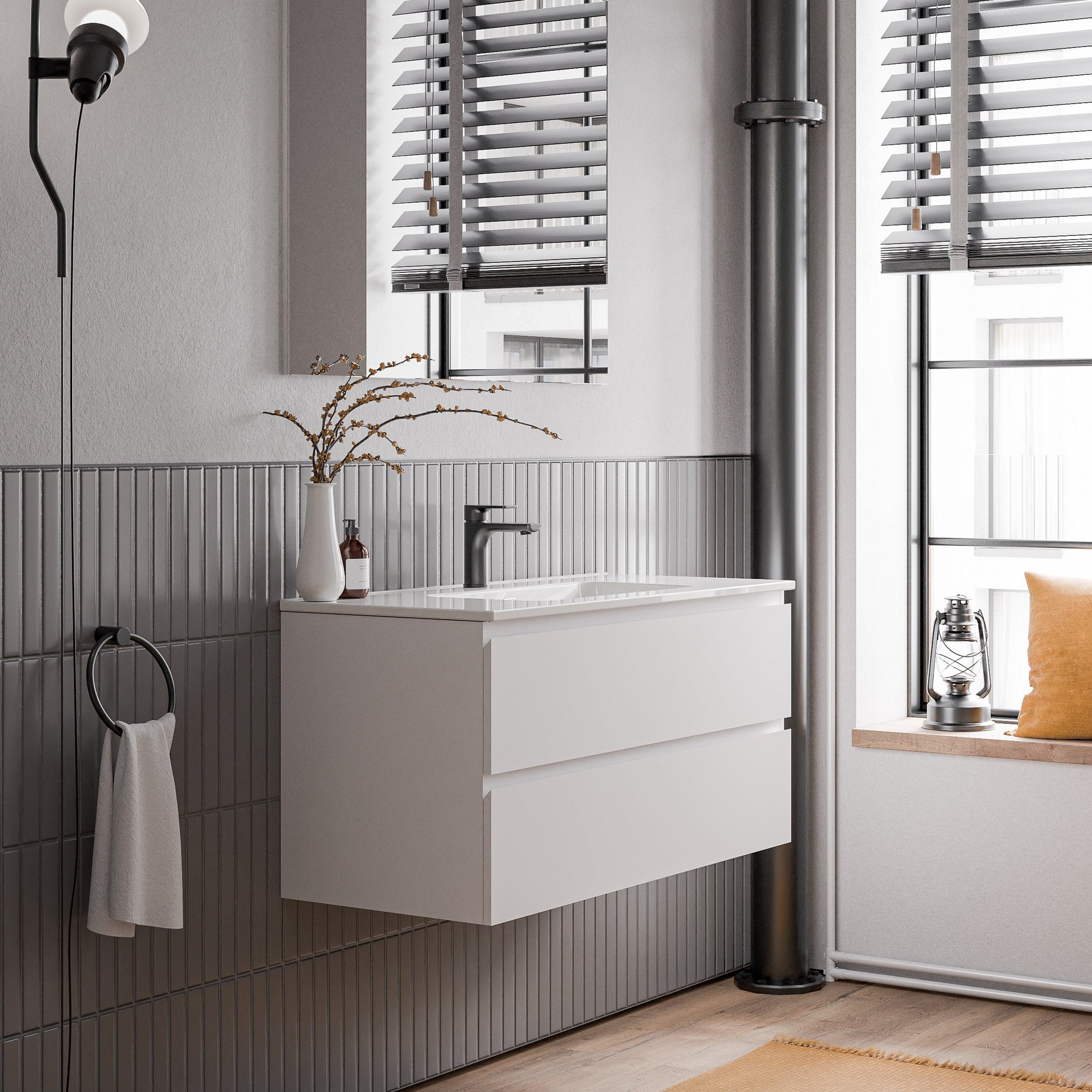 Ensemble de meubles de salle de bain AVA 100 cm avec lavabo