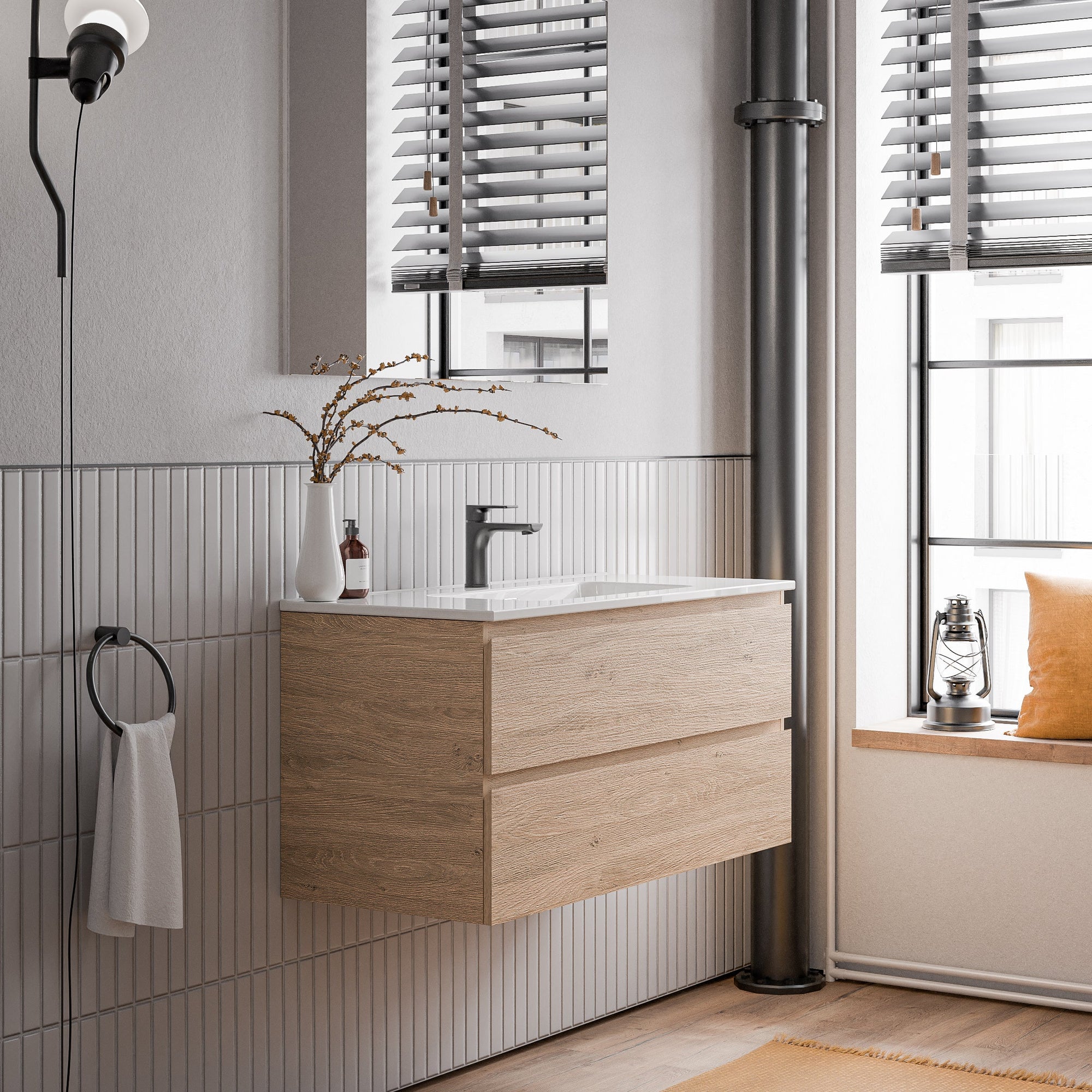 Ensemble de meubles de salle de bain AVA 100 cm avec lavabo