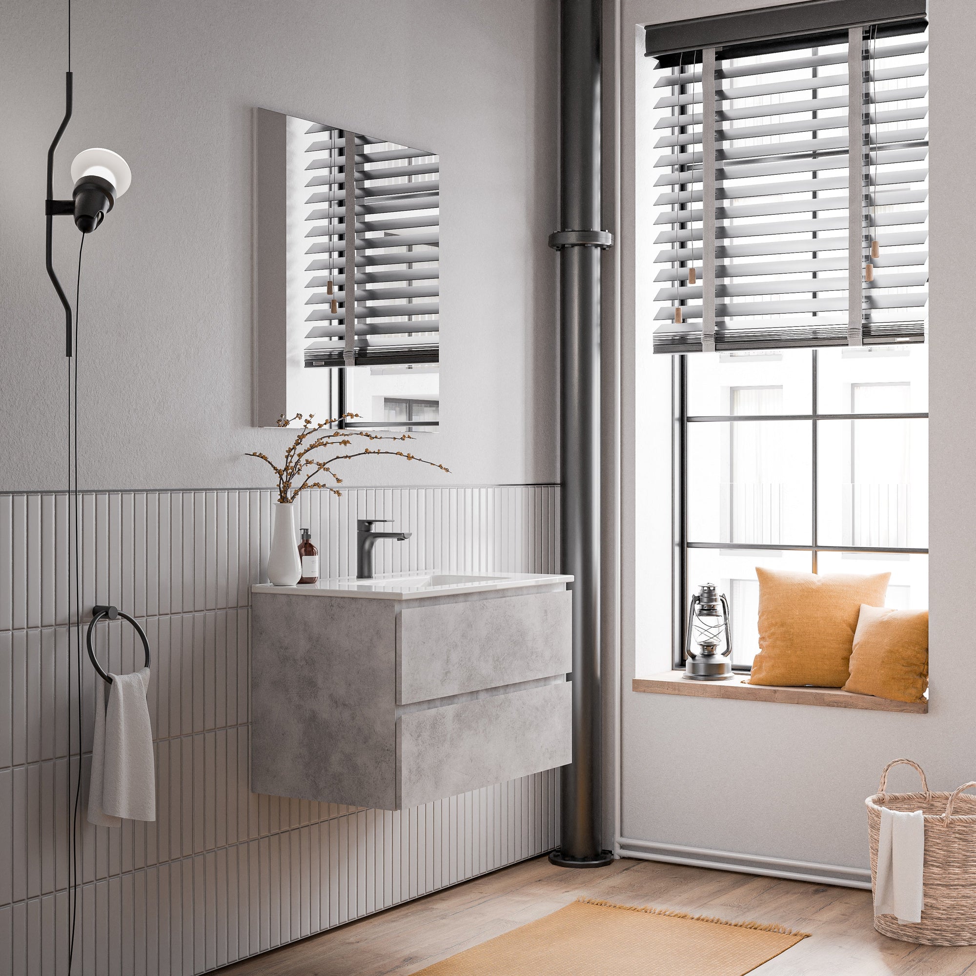 Ensemble de meubles de salle de bains AVA 80 cm avec lavabo