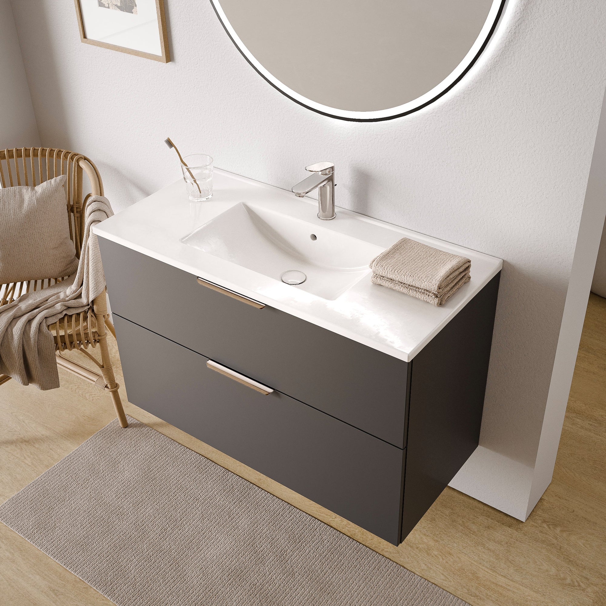 Ensemble de meubles de salle de bain TIM 100 cm avec lavabo