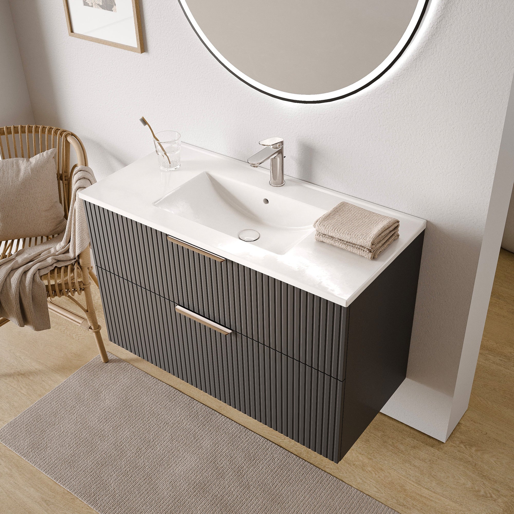 Ensemble de meubles de salle de bain TIM 100 cm avec lavabo