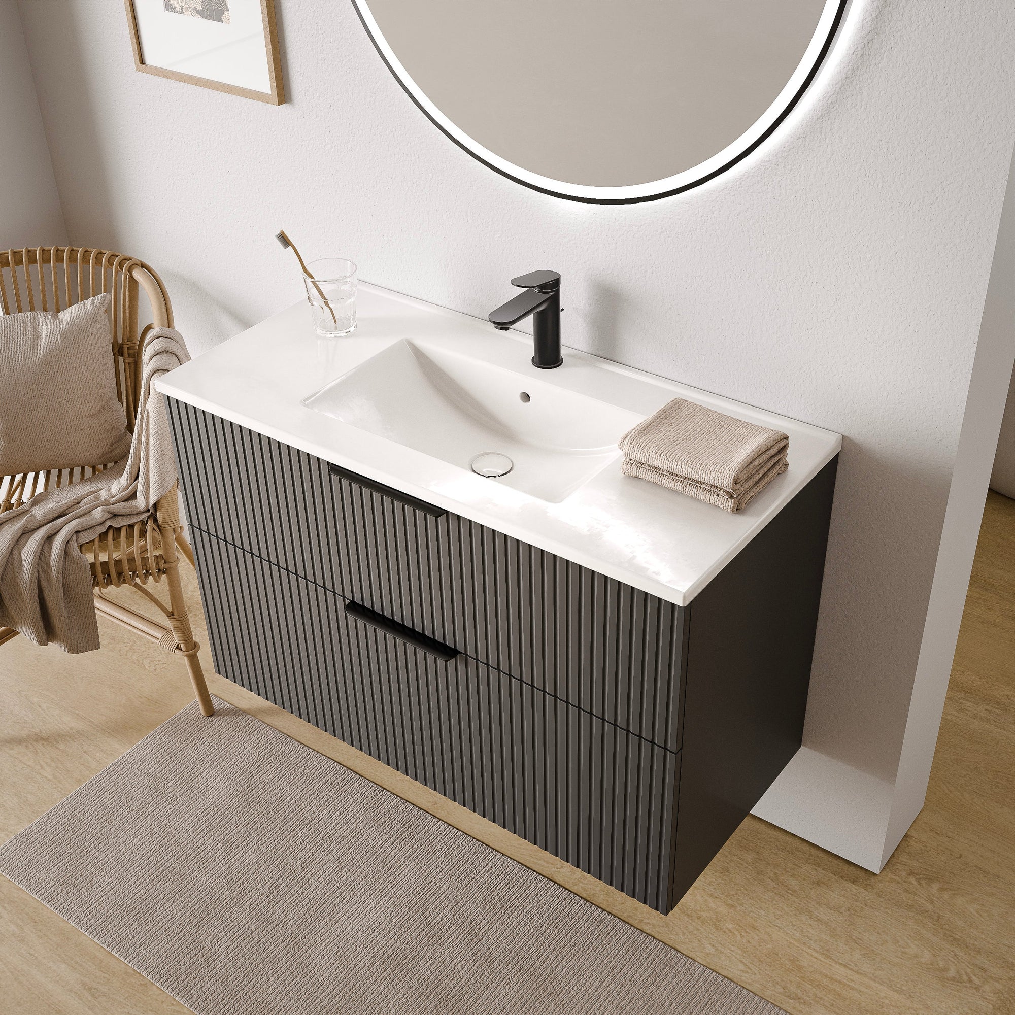 Ensemble de meubles de salle de bain TIM 100 cm avec lavabo