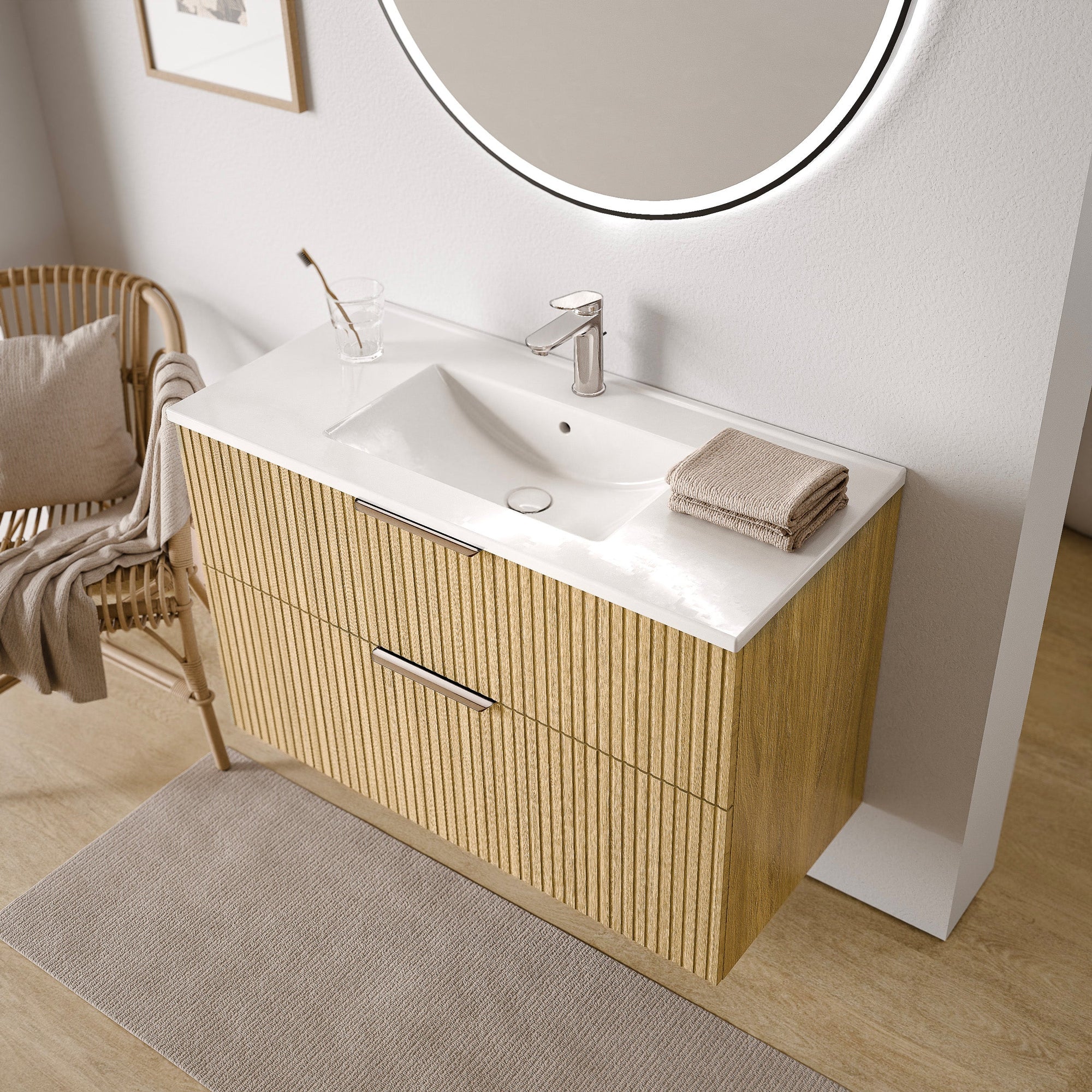 Ensemble de meubles de salle de bain TIM 100 cm avec lavabo
