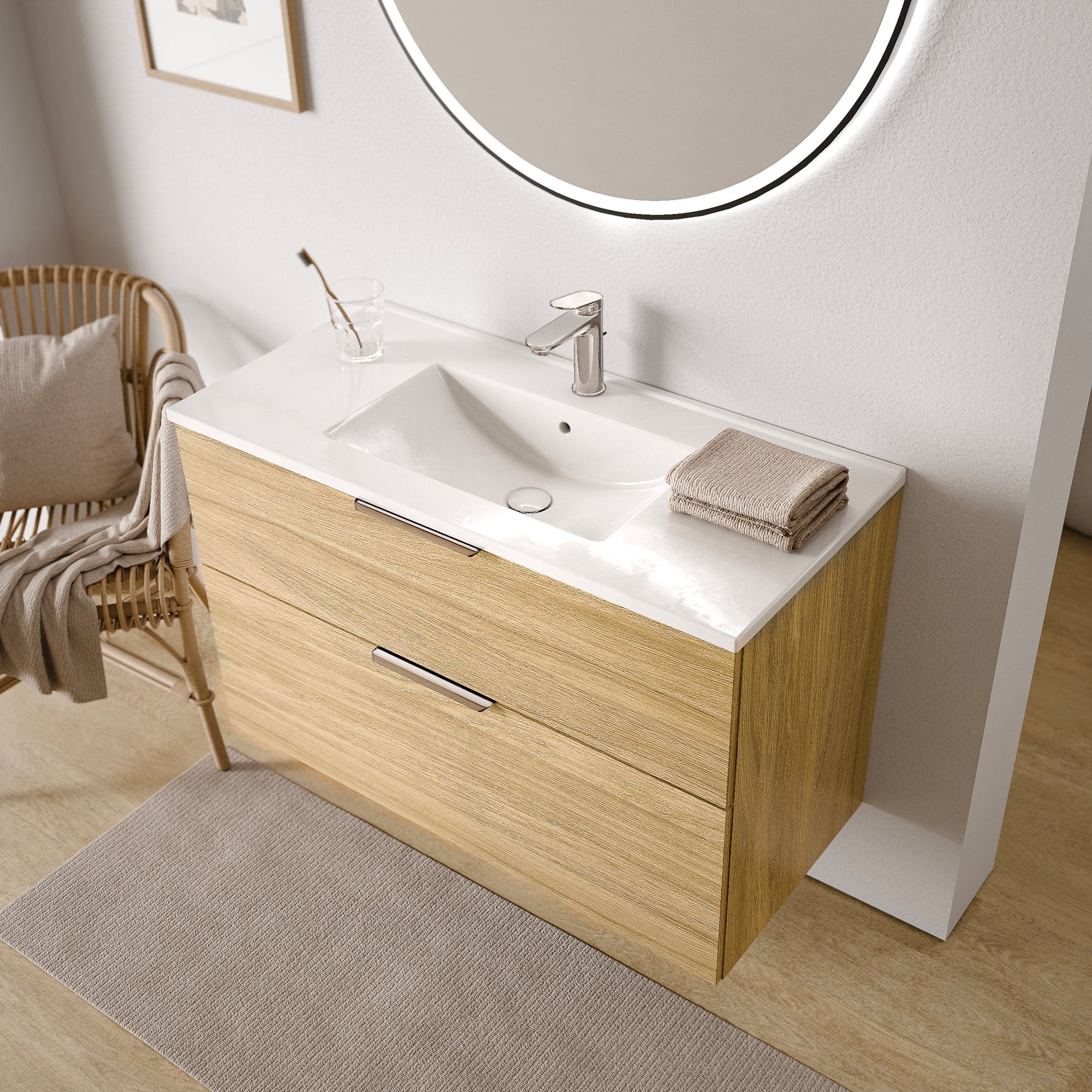 Ensemble de meubles de salle de bain TIM 100 cm avec lavabo