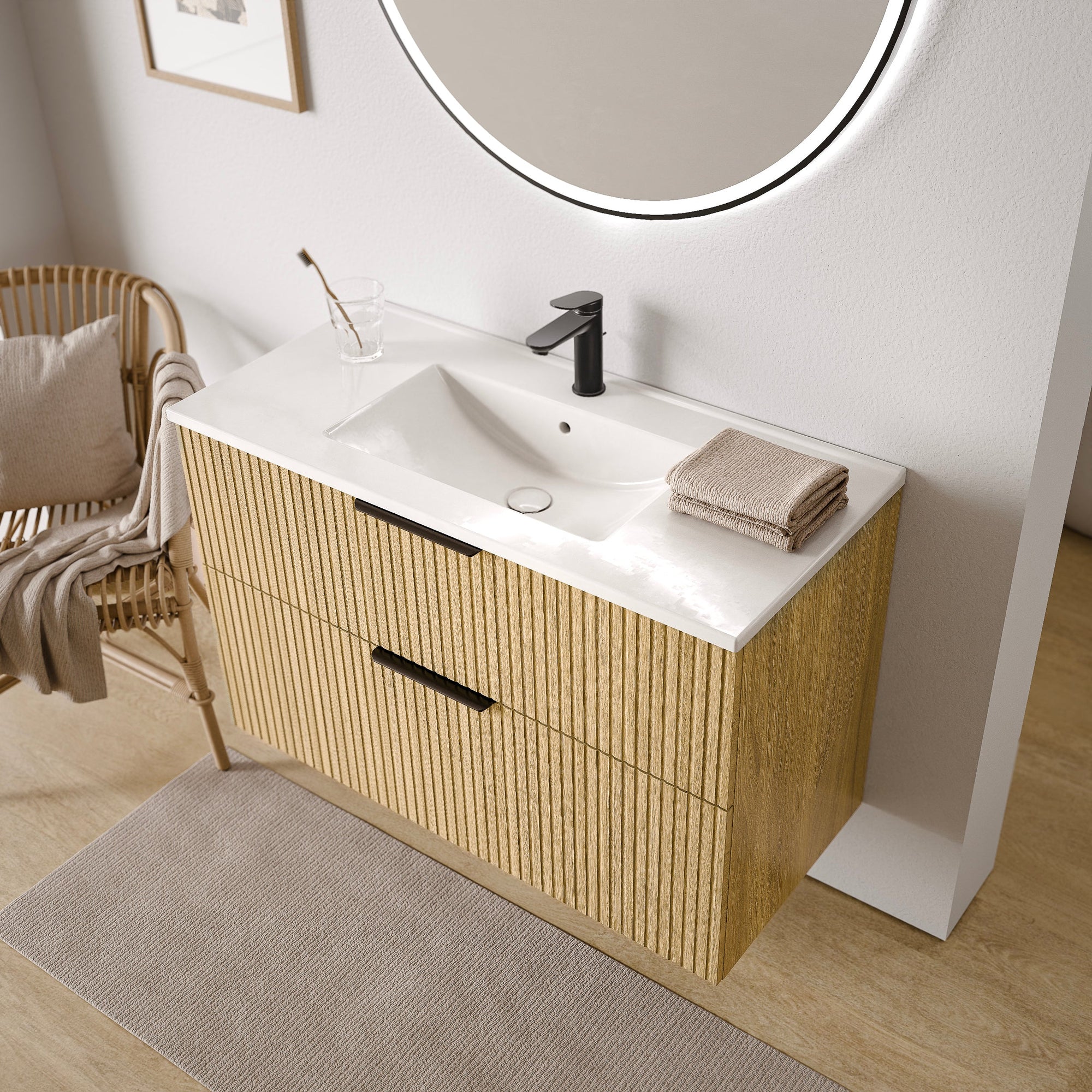 Ensemble de meubles de salle de bain TIM 100 cm avec lavabo