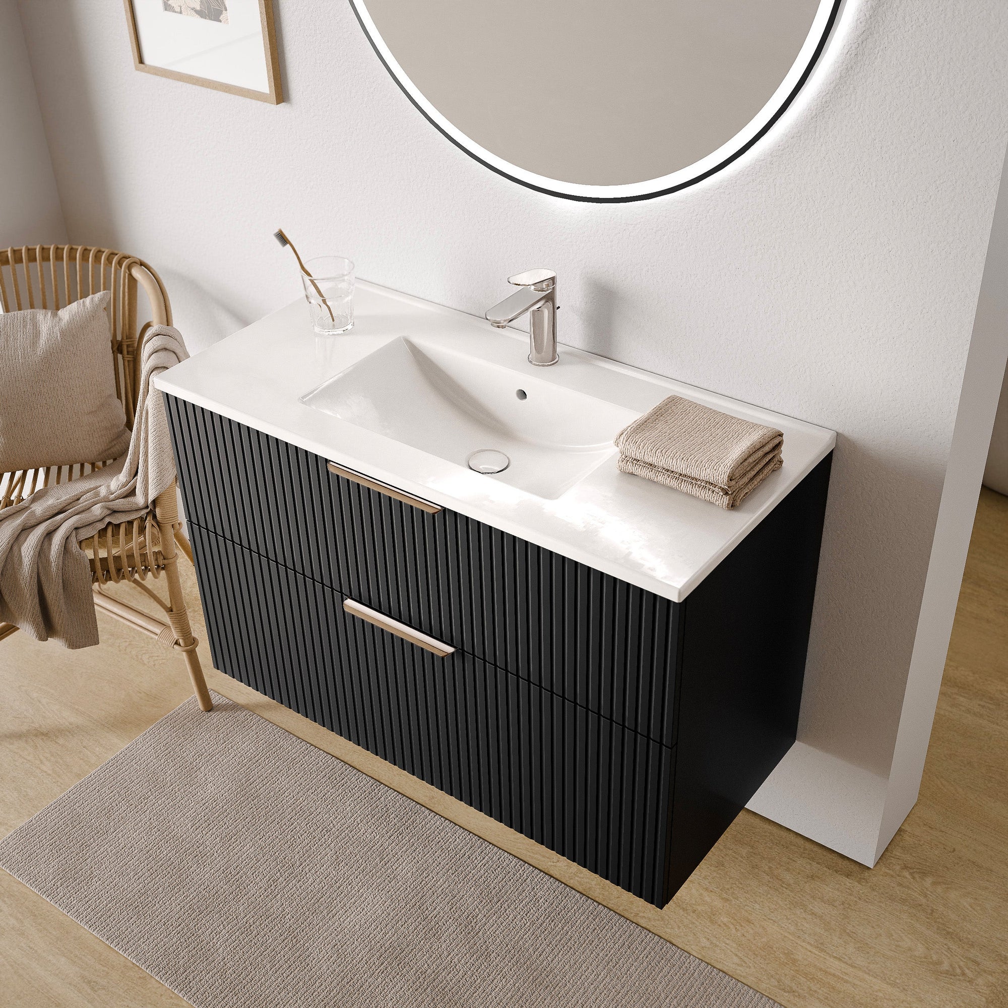 Ensemble de meubles de salle de bain TIM 100 cm avec lavabo