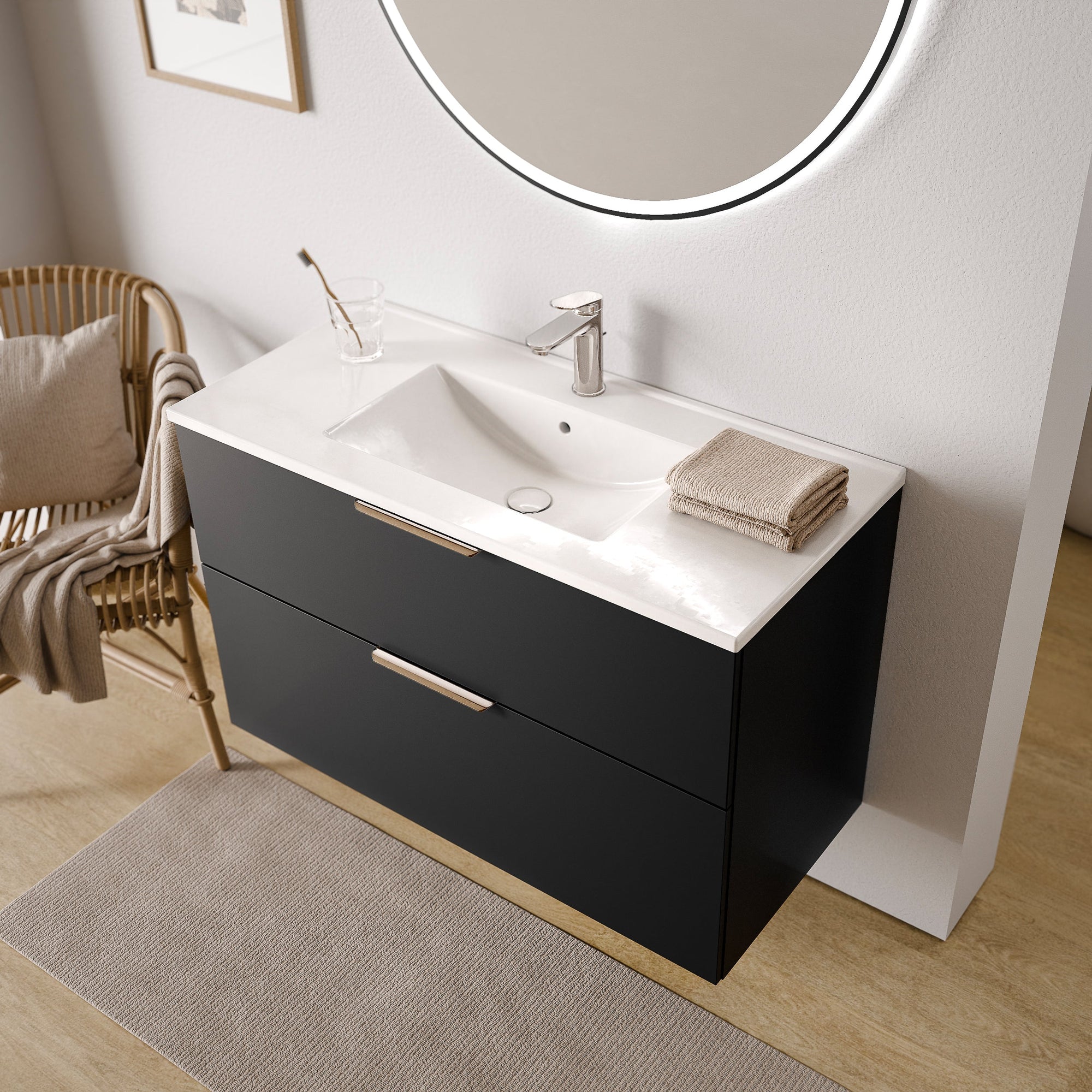 Ensemble de meubles de salle de bain TIM 100 cm avec lavabo