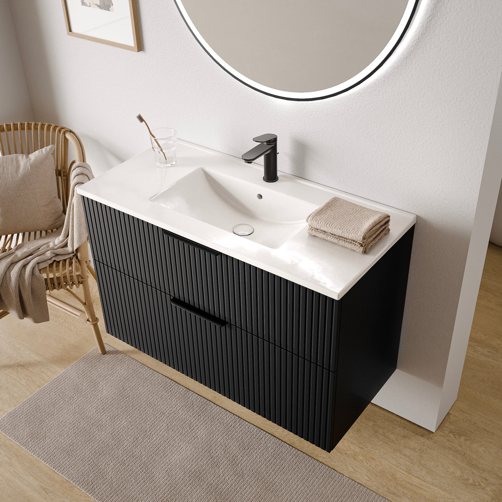 Ensemble de meubles de salle de bain TIM 100 cm avec lavabo