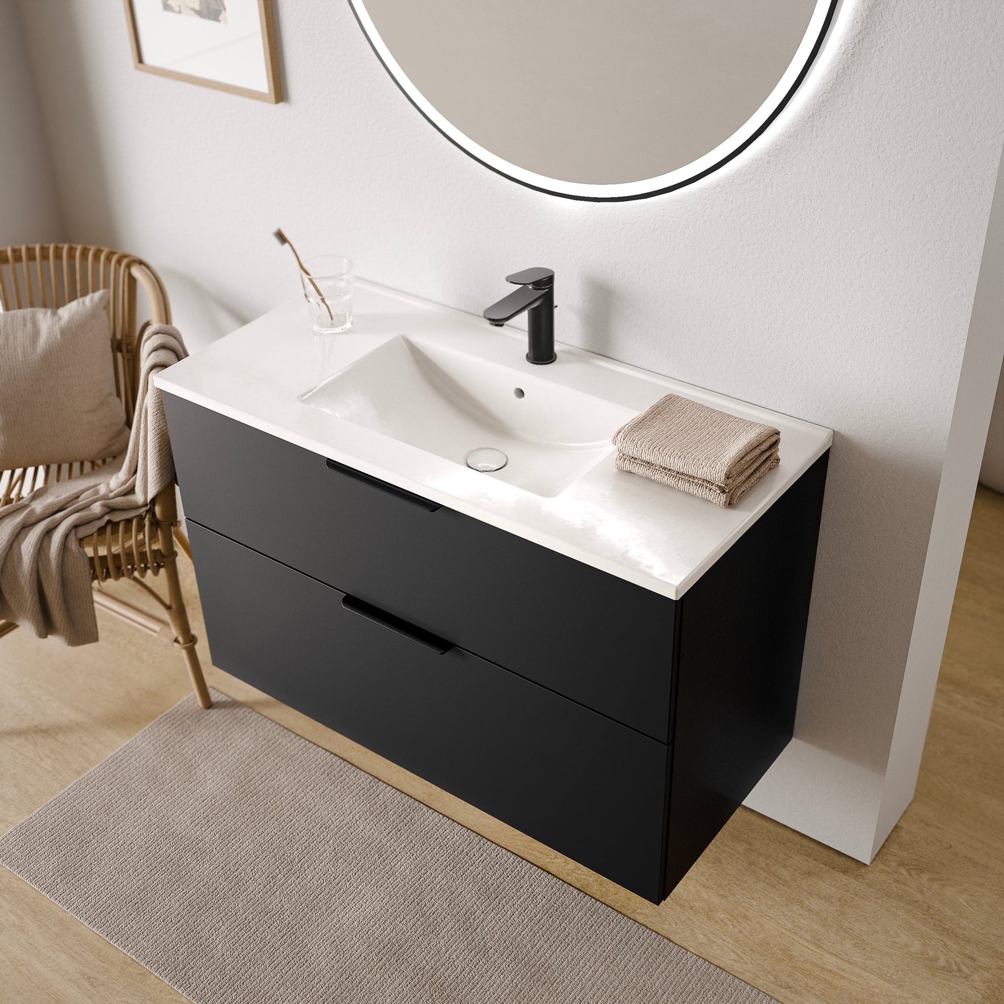 Ensemble de meubles de salle de bain TIM 100 cm avec lavabo
