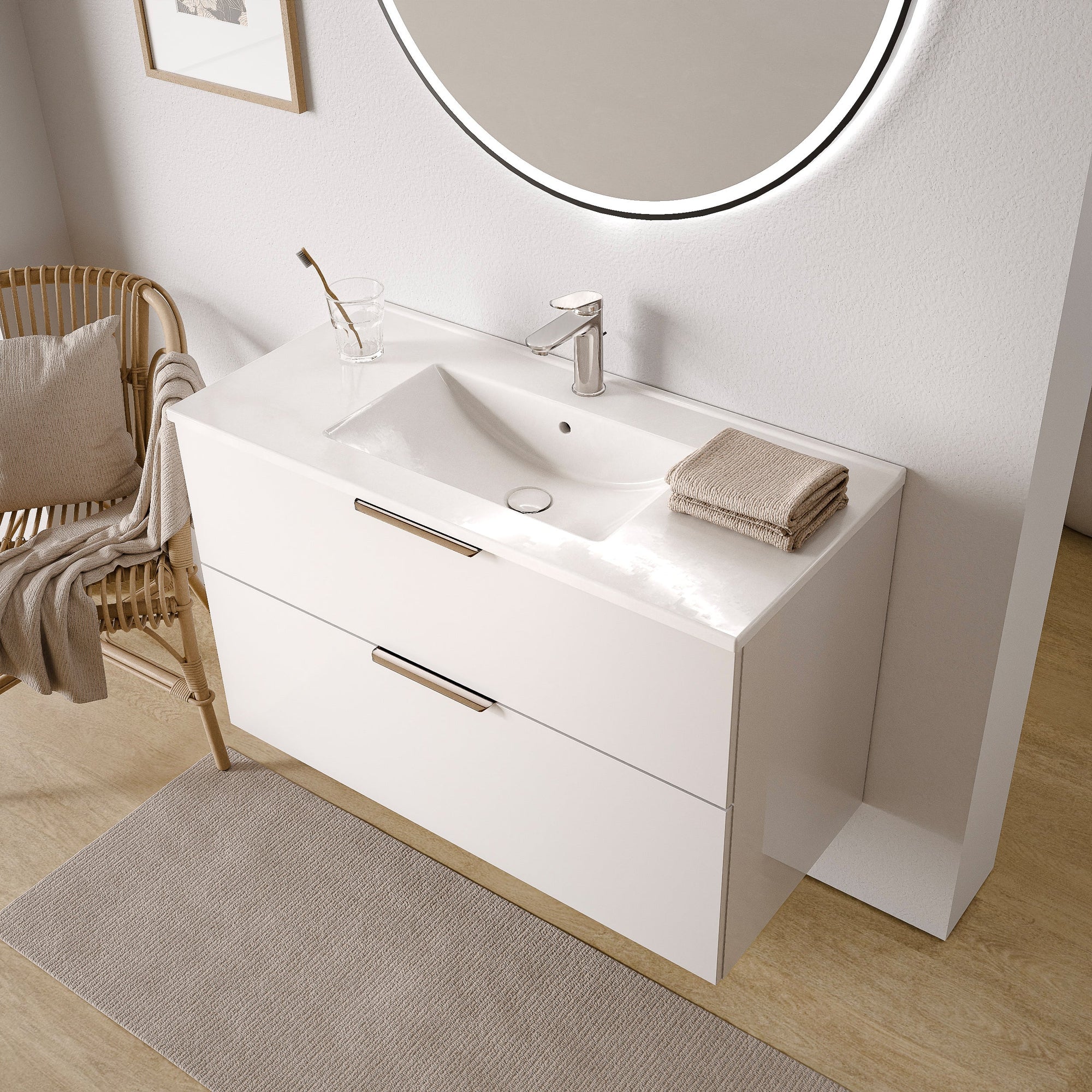 Ensemble de meubles de salle de bain TIM 100 cm avec lavabo