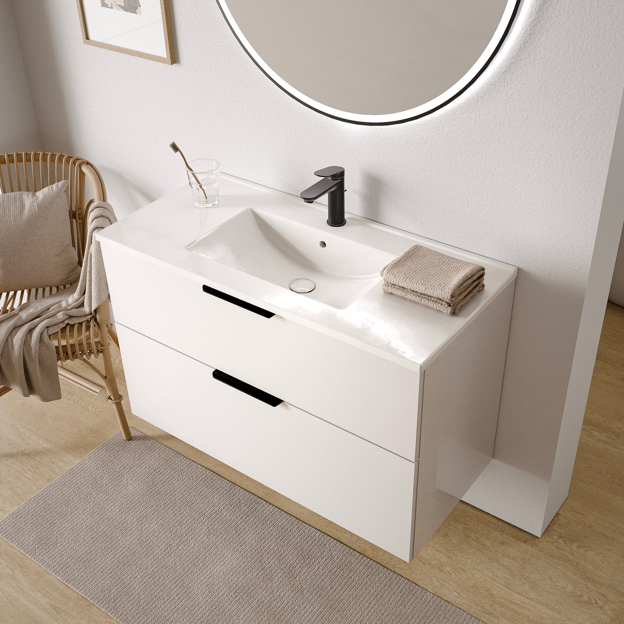 Ensemble de meubles de salle de bain TIM 100 cm avec lavabo