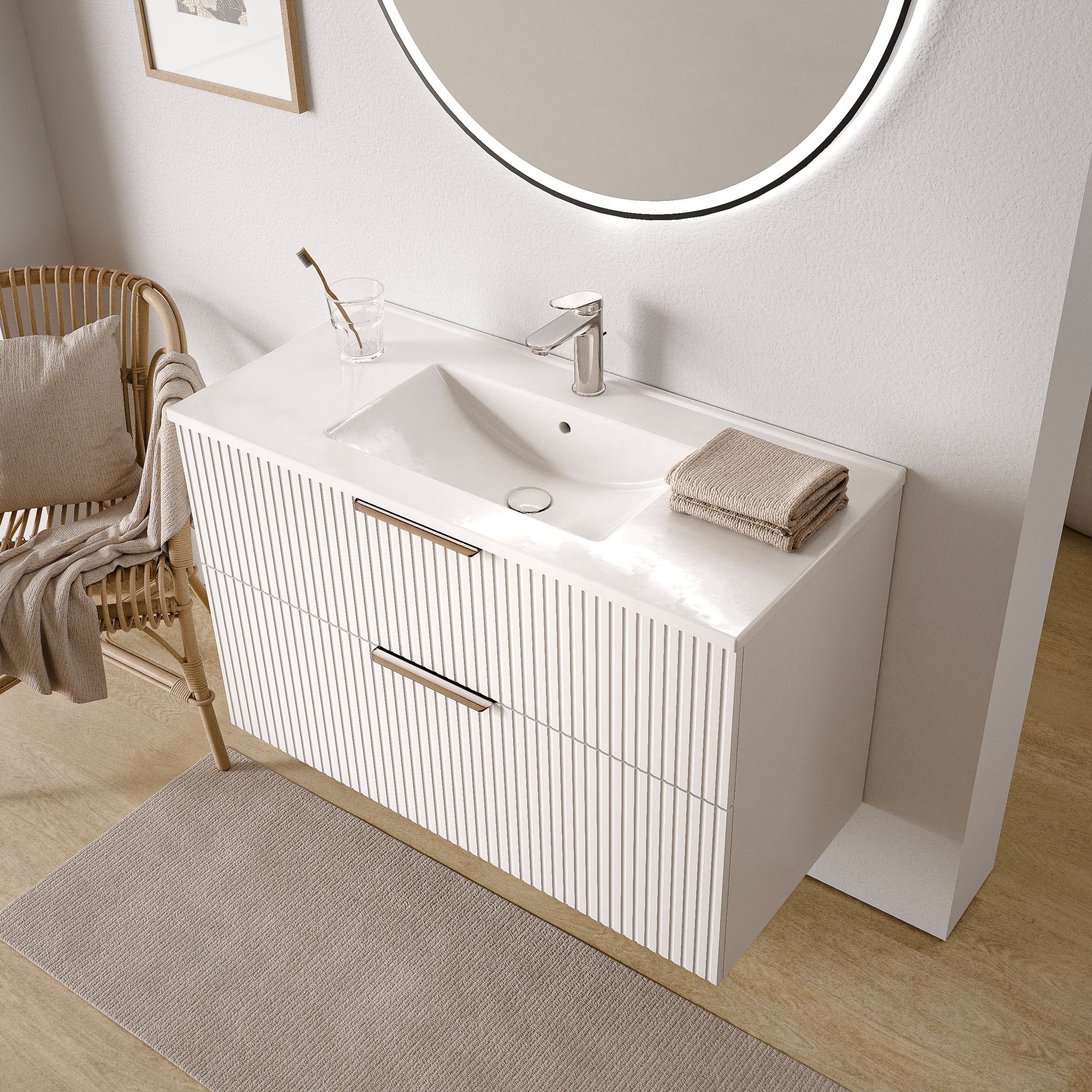 Ensemble de meubles de salle de bain TIM 100 cm avec lavabo