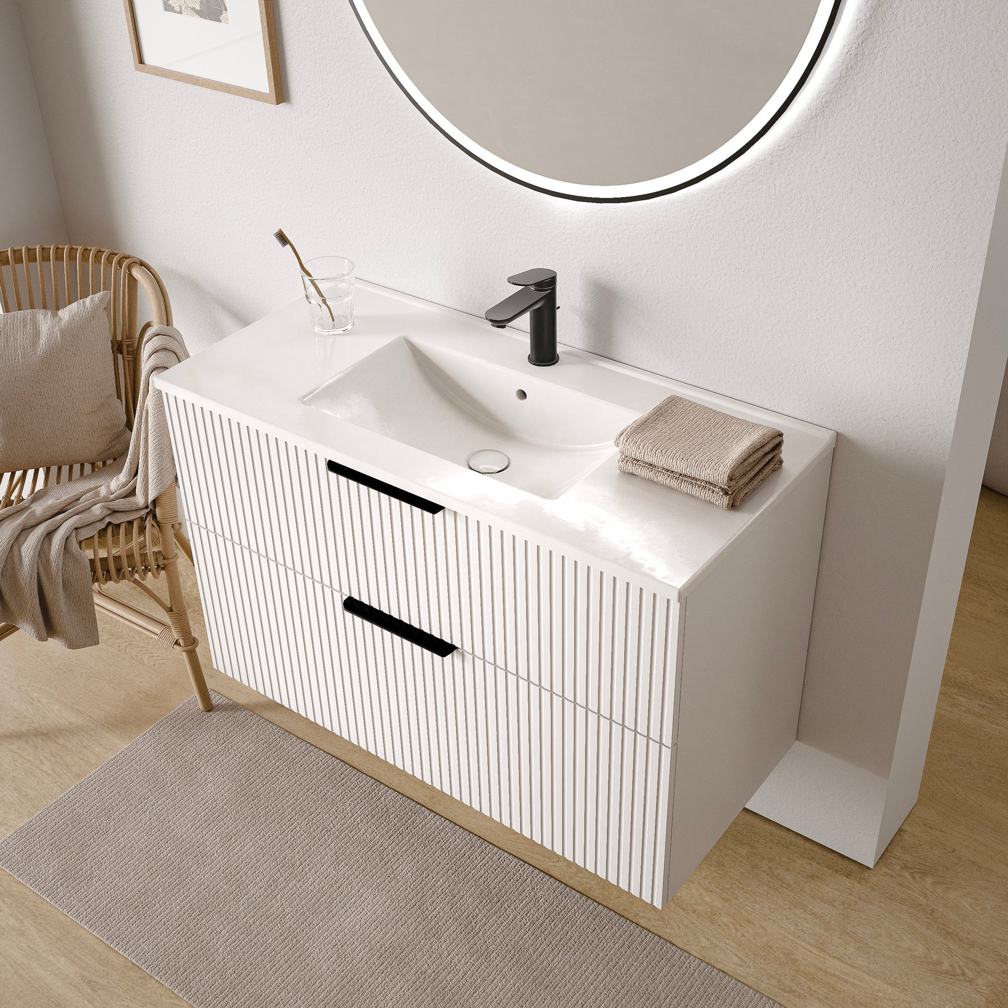 Ensemble de meubles de salle de bain TIM 100 cm avec lavabo
