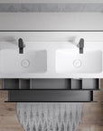 Meuble salle de bain AVA 160 cm - avec vasque en fonte minérale CREAM - couleur au choix