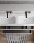 Meuble salle de bain AVA 160 cm - avec vasque en fonte minérale CREAM - couleur au choix