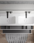 Meuble salle de bain AVA 160 cm - avec vasque en fonte minérale CREAM - couleur au choix