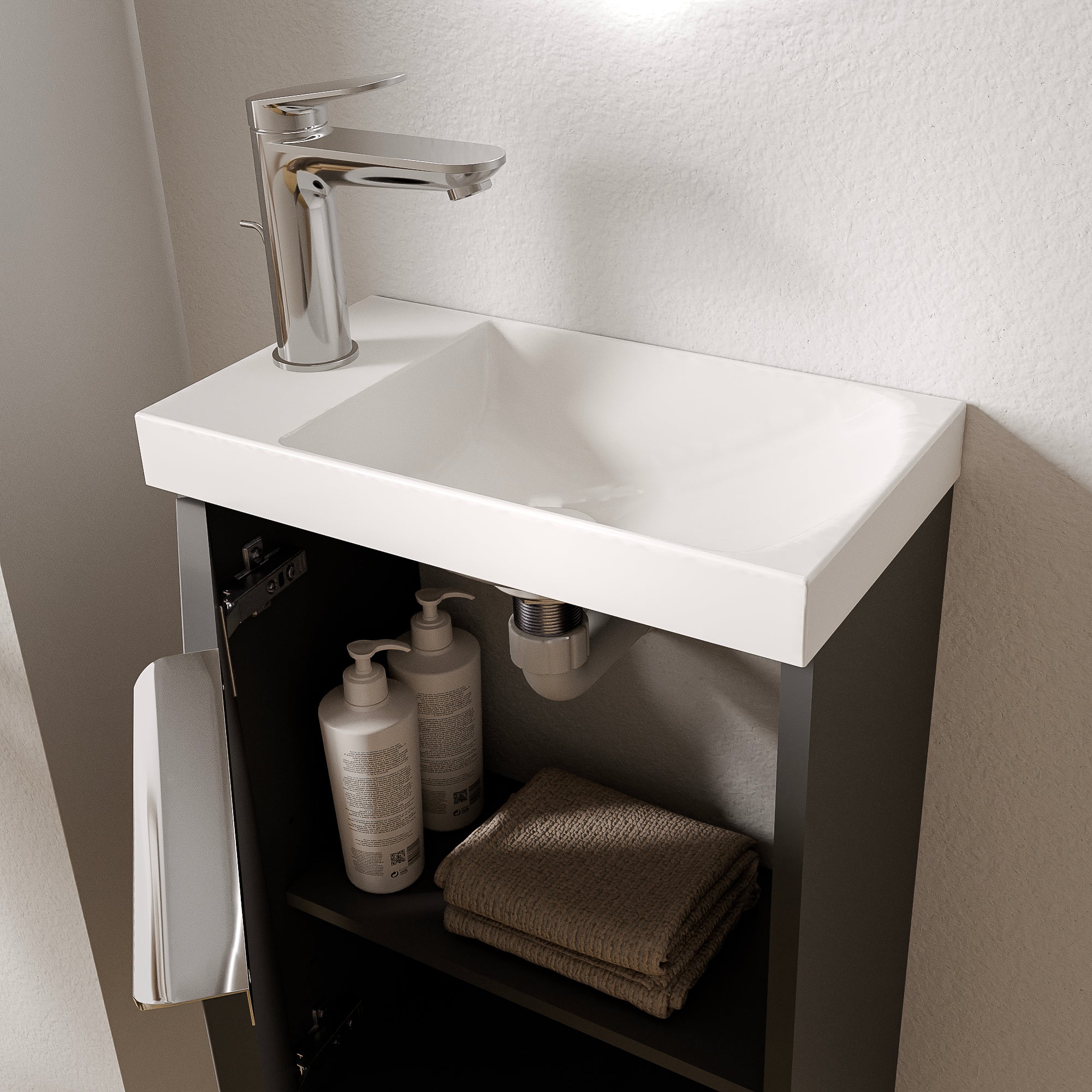 Ensemble de meubles de salle de bain WC invités TIM 40 cm avec lavabo