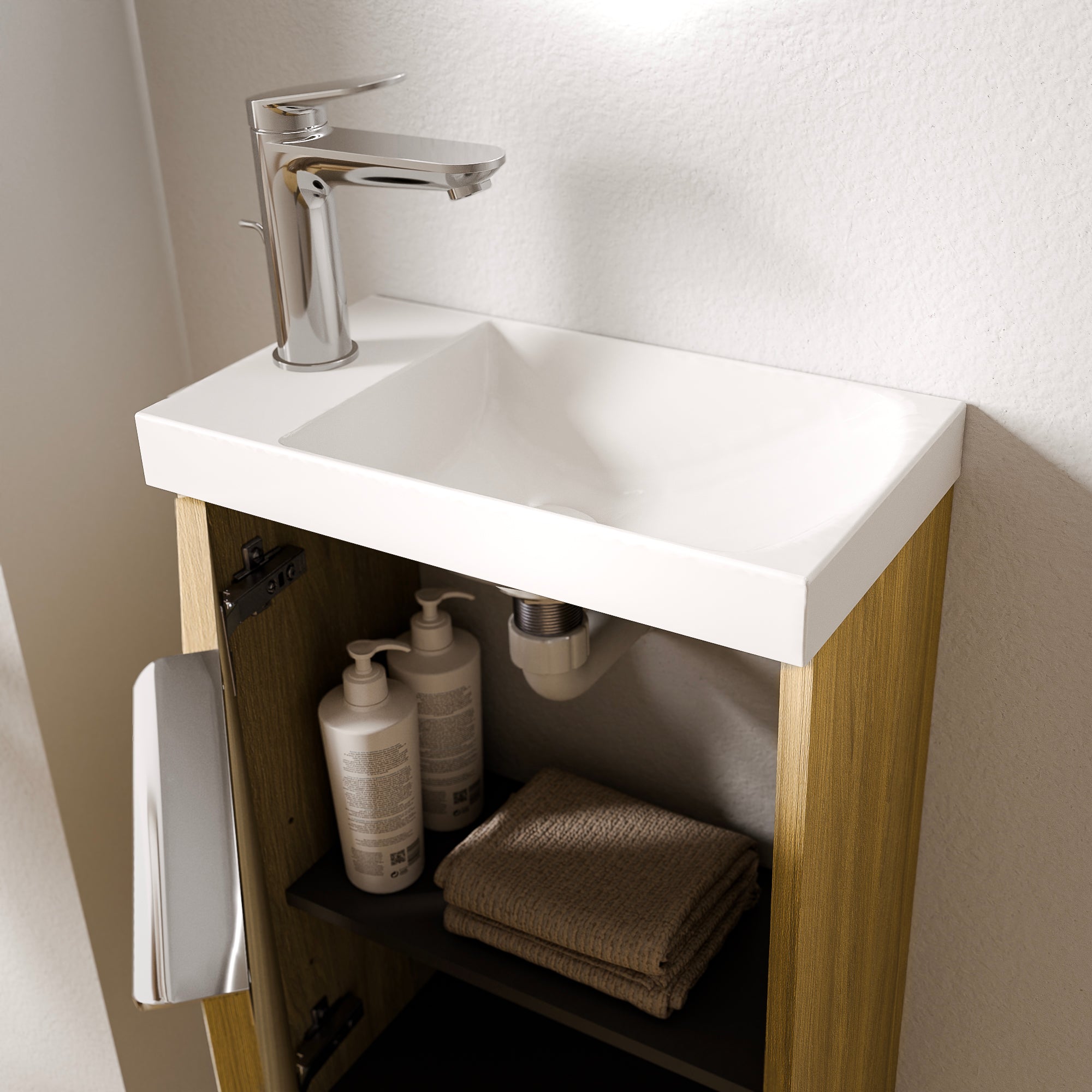 Ensemble de meubles de salle de bain WC invités TIM 40 cm avec lavabo